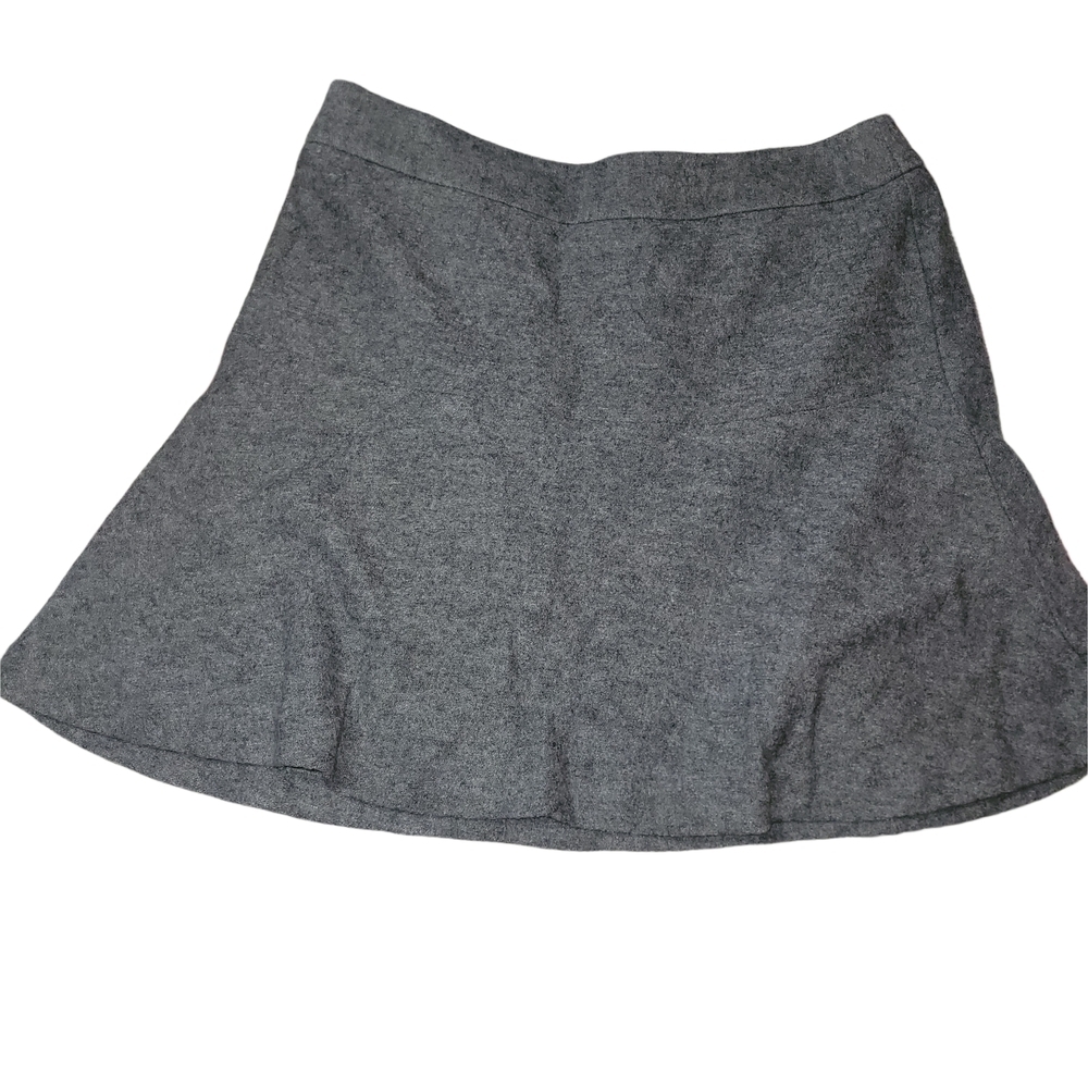 Ann Taylor Gray Wool Blend Flounced Hem Mini Skirt Size 12
